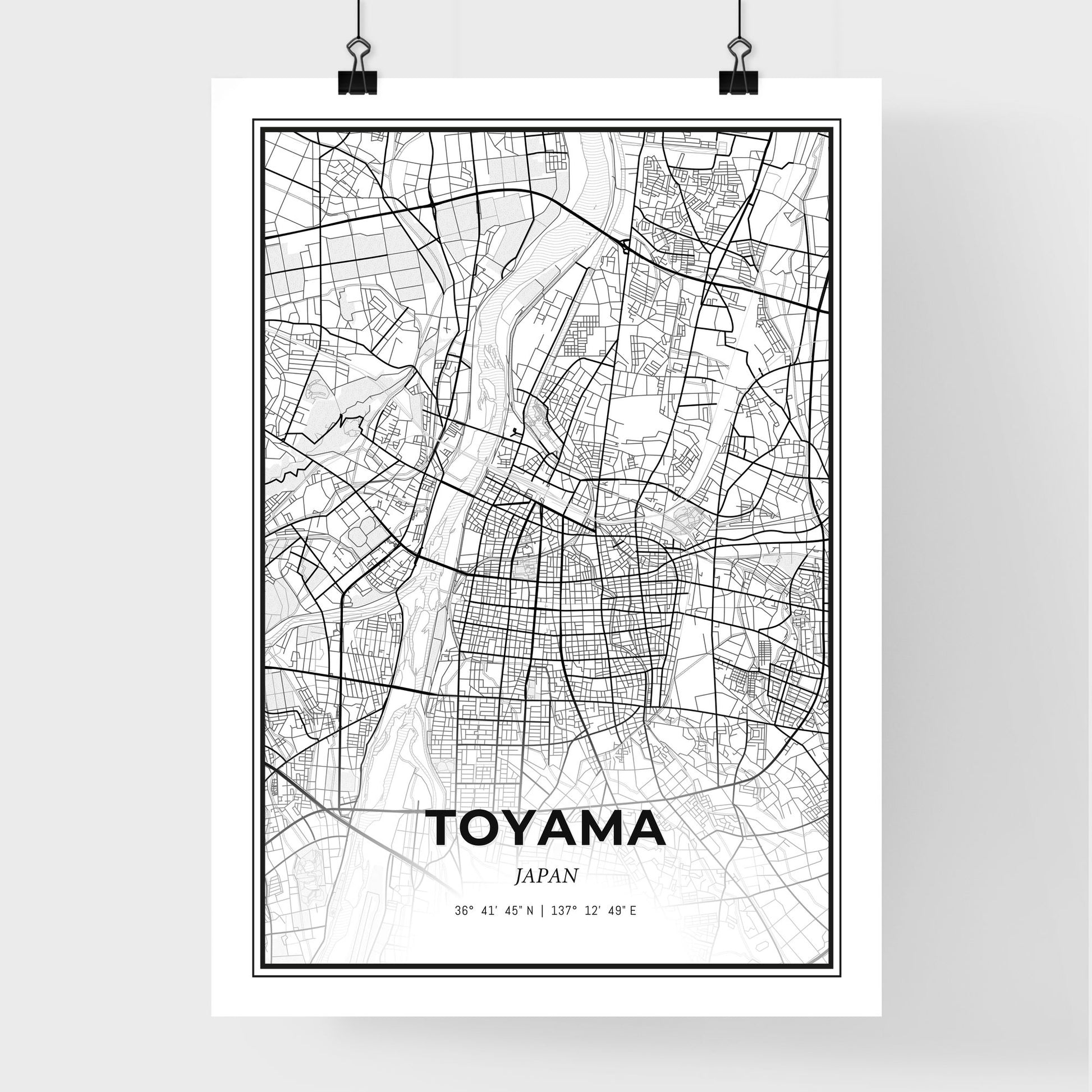 Toyama Japan - Premium City Map Poster