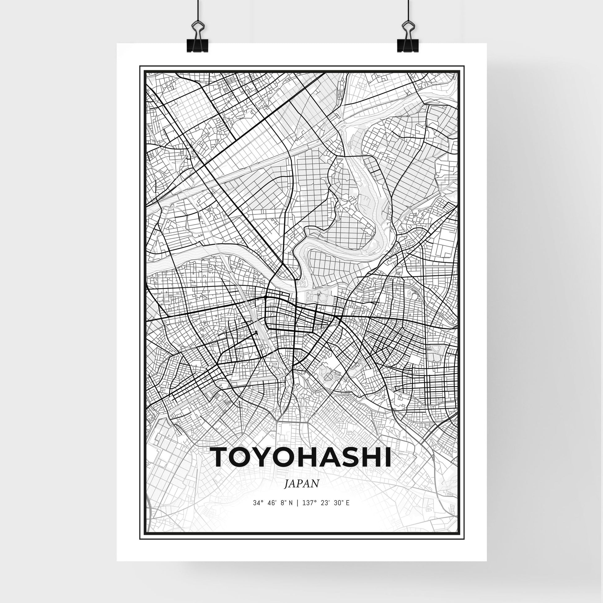 Toyohashi Japan - Premium City Map Poster