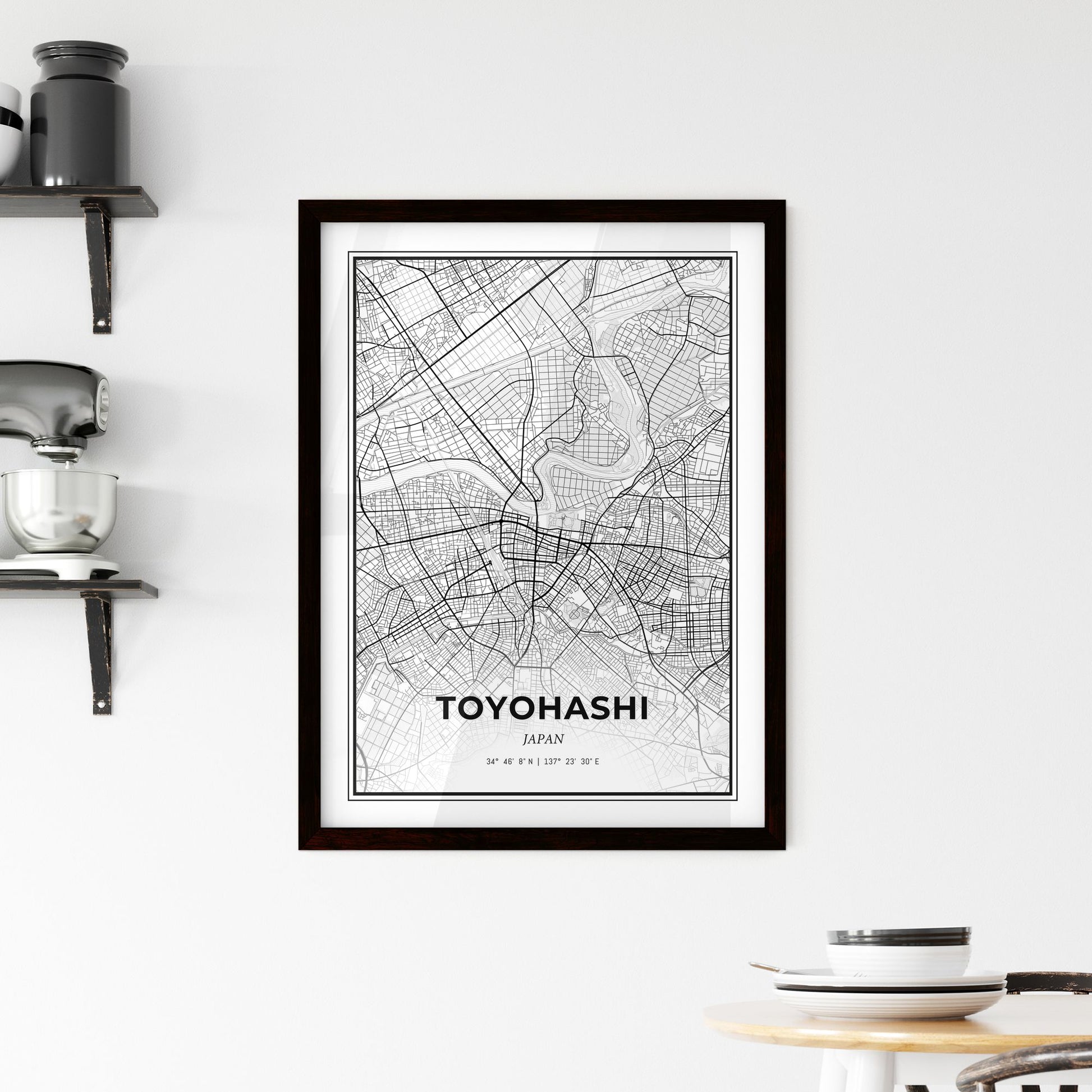 Toyohashi Japan - Minimal City Map