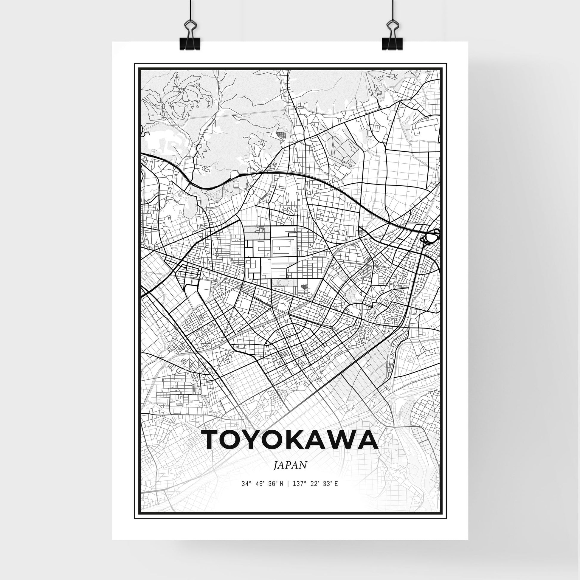 Toyokawa Japan - Premium City Map Poster