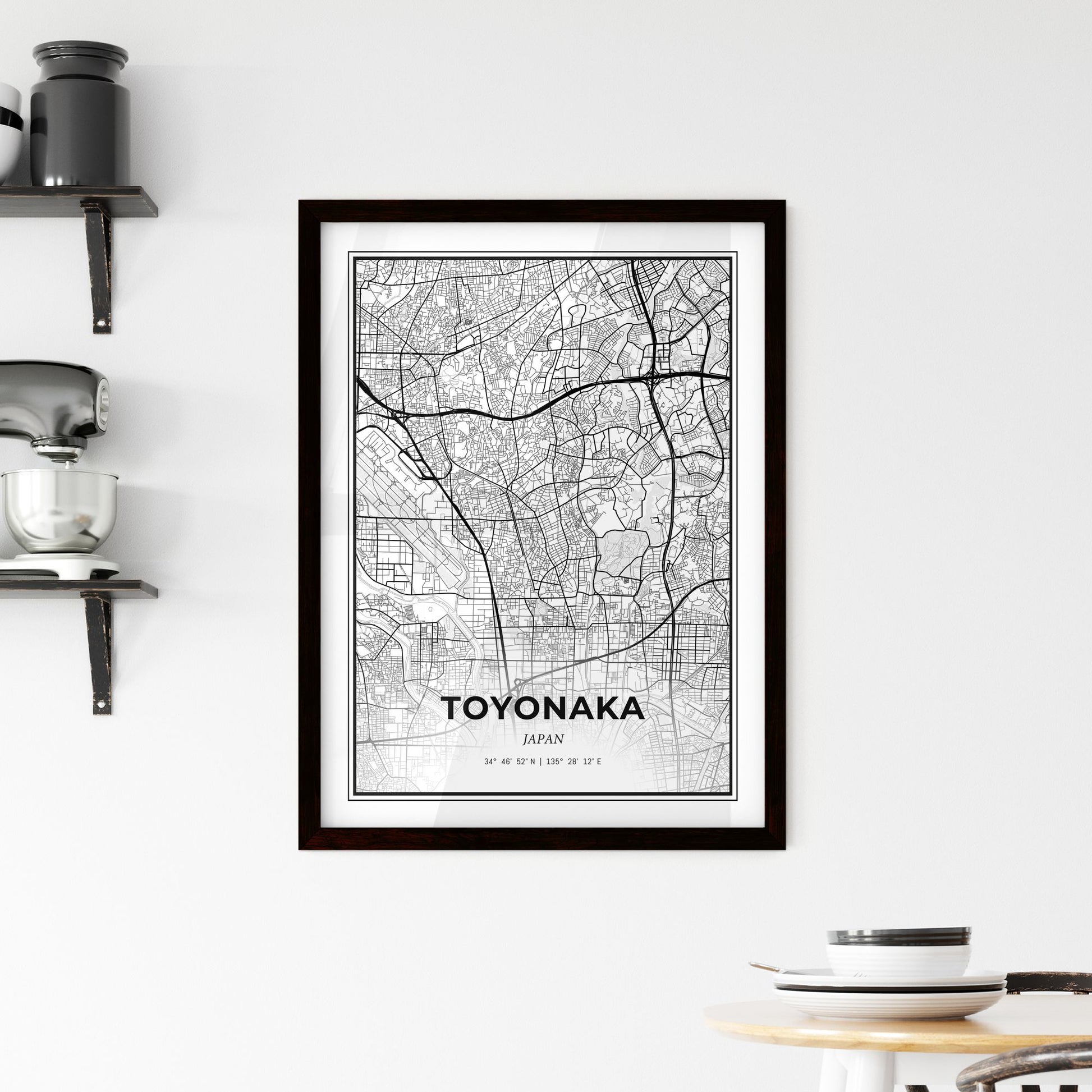 Toyonaka Japan - Minimal City Map