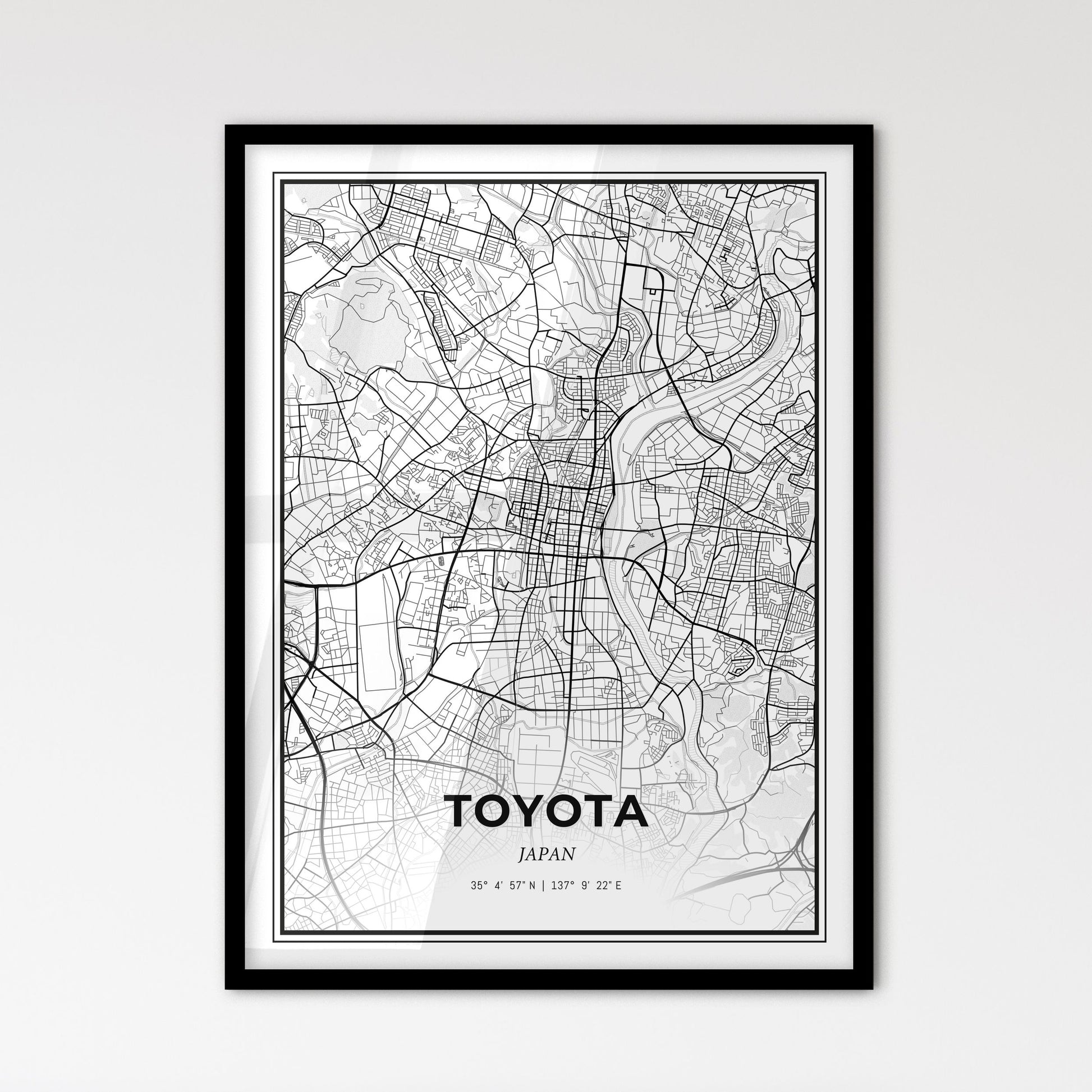 Toyota Japan - Scandinavian Style City Map for Modern Home Decor