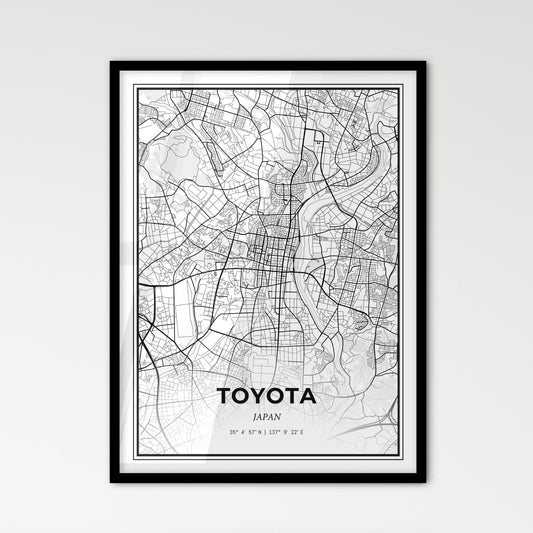 Toyota Japan - Scandinavian Style City Map for Modern Home Decor