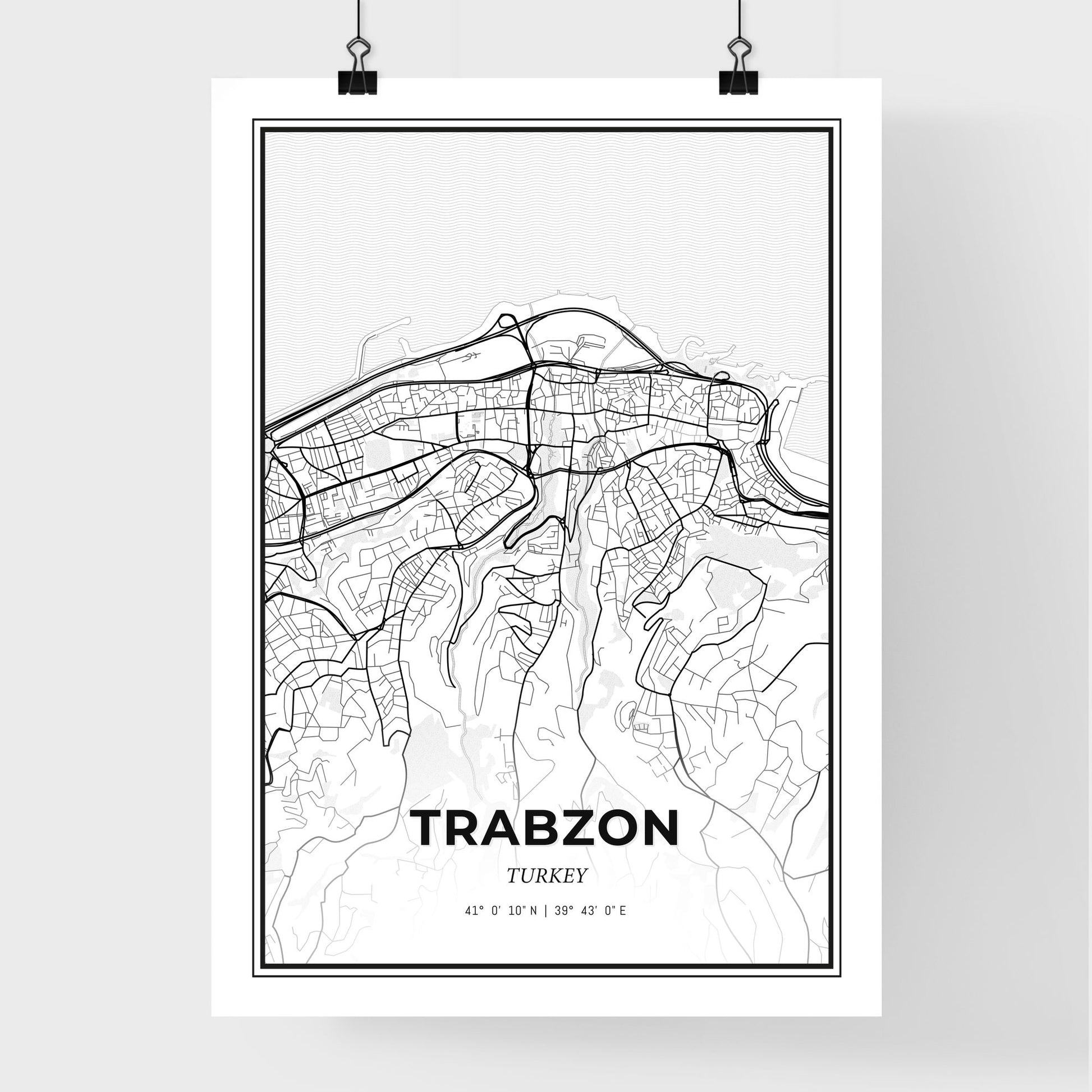 Trabzon Turkey - Premium City Map Poster