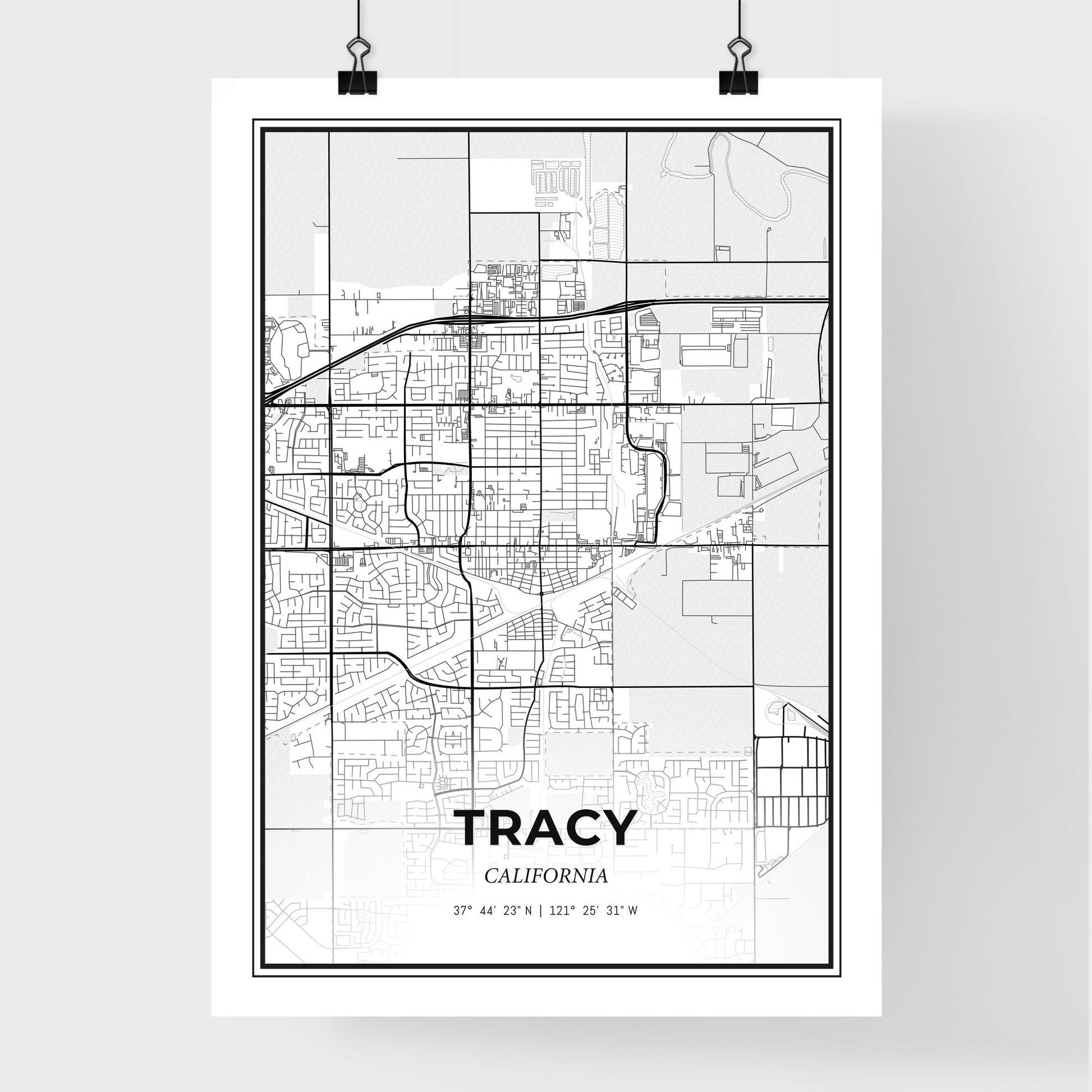 Tracy California - Premium City Map Poster