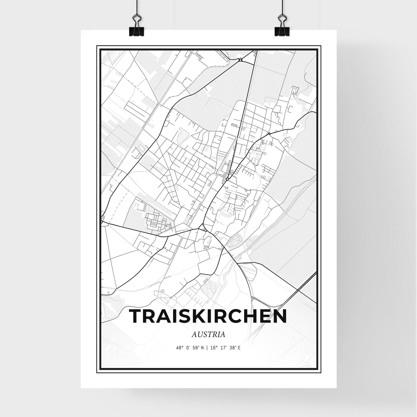 Traiskirchen Austria - Premium City Map Poster