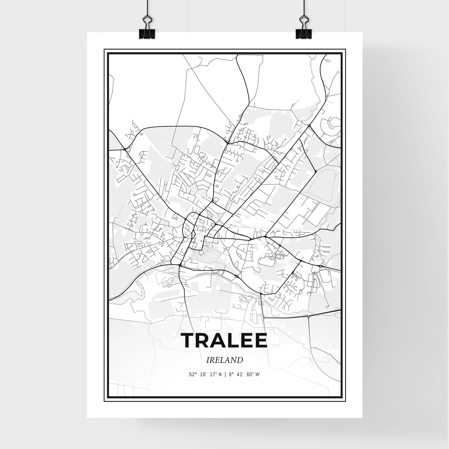 Tralee Ireland - Premium City Map Poster