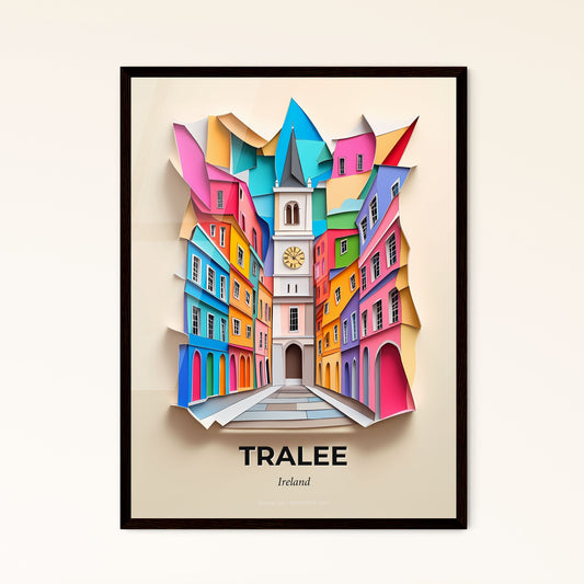 Vivid Tralee, Ireland - a paper cut of a city with a clock tower