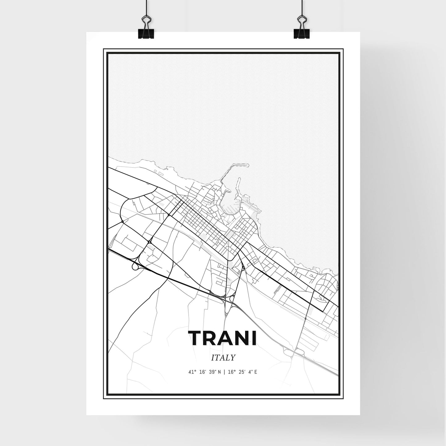 Trani Italy - Premium City Map Poster