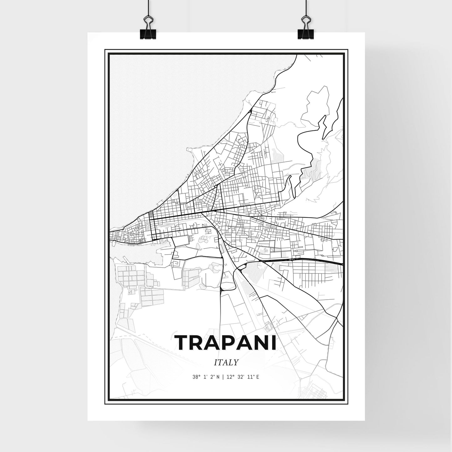 Trapani Italy - Premium City Map Poster