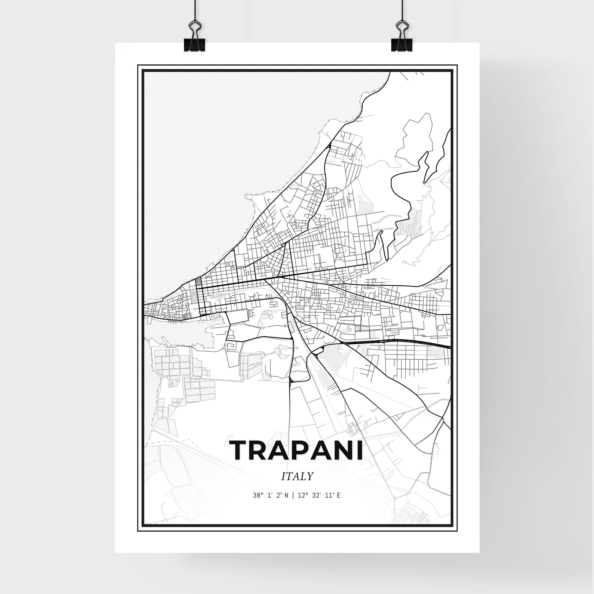 Trapani Italy - Premium City Map Poster