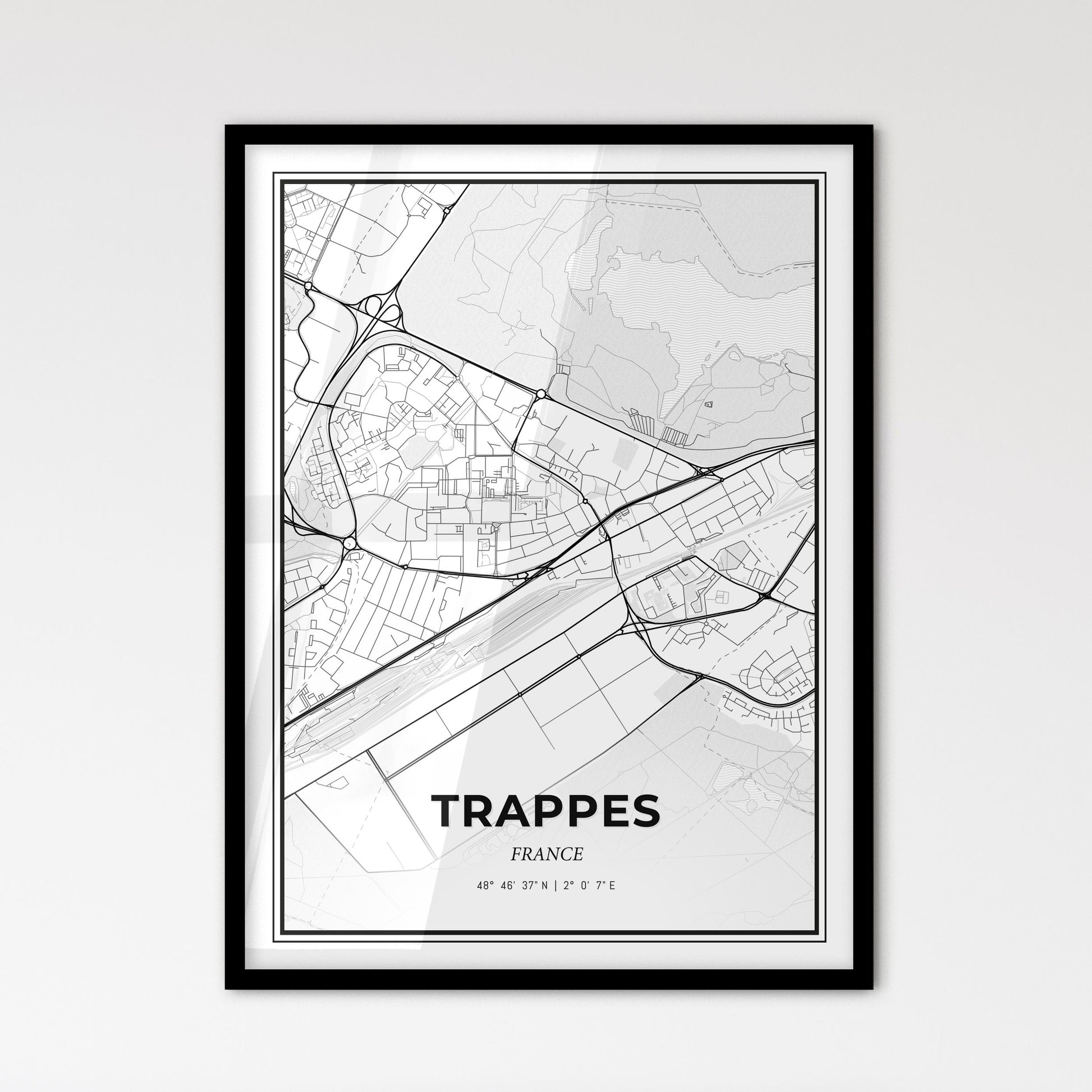 Trappes France - Scandinavian Style City Map for Modern Home Decor