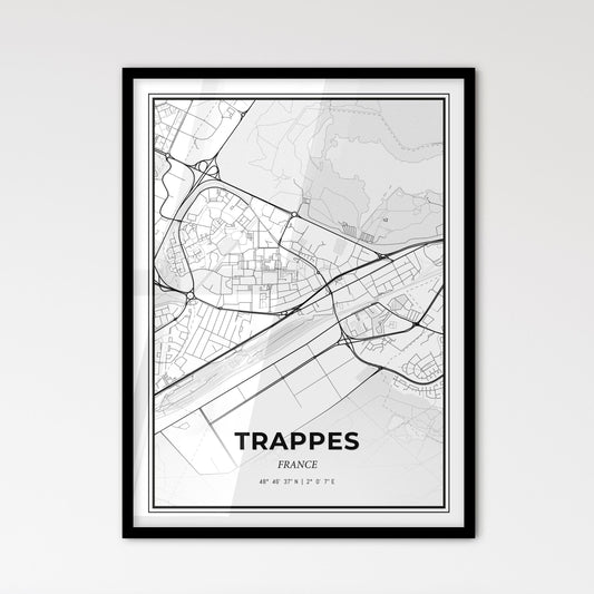 Trappes France - Scandinavian Style City Map for Modern Home Decor