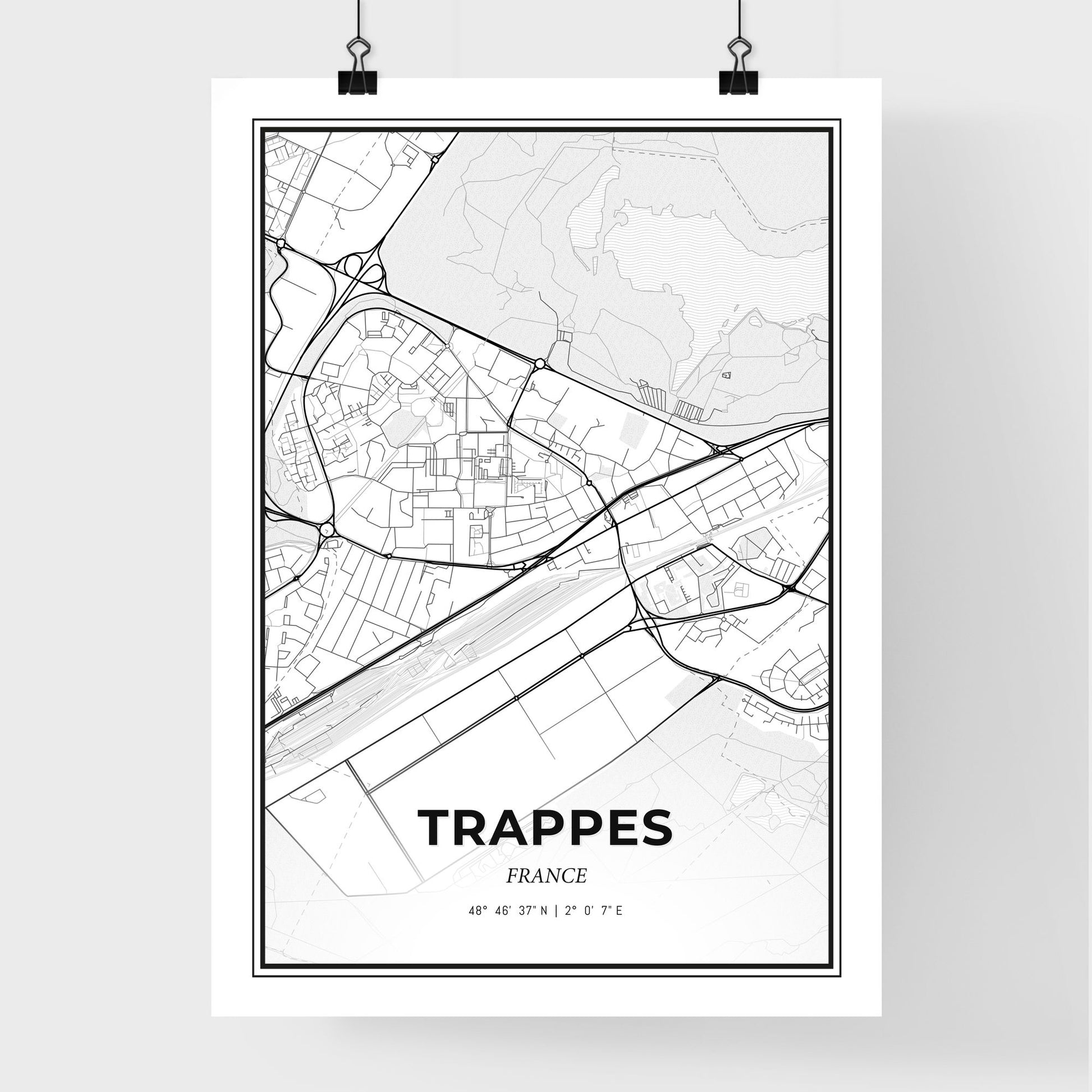 Trappes France - Premium City Map Poster