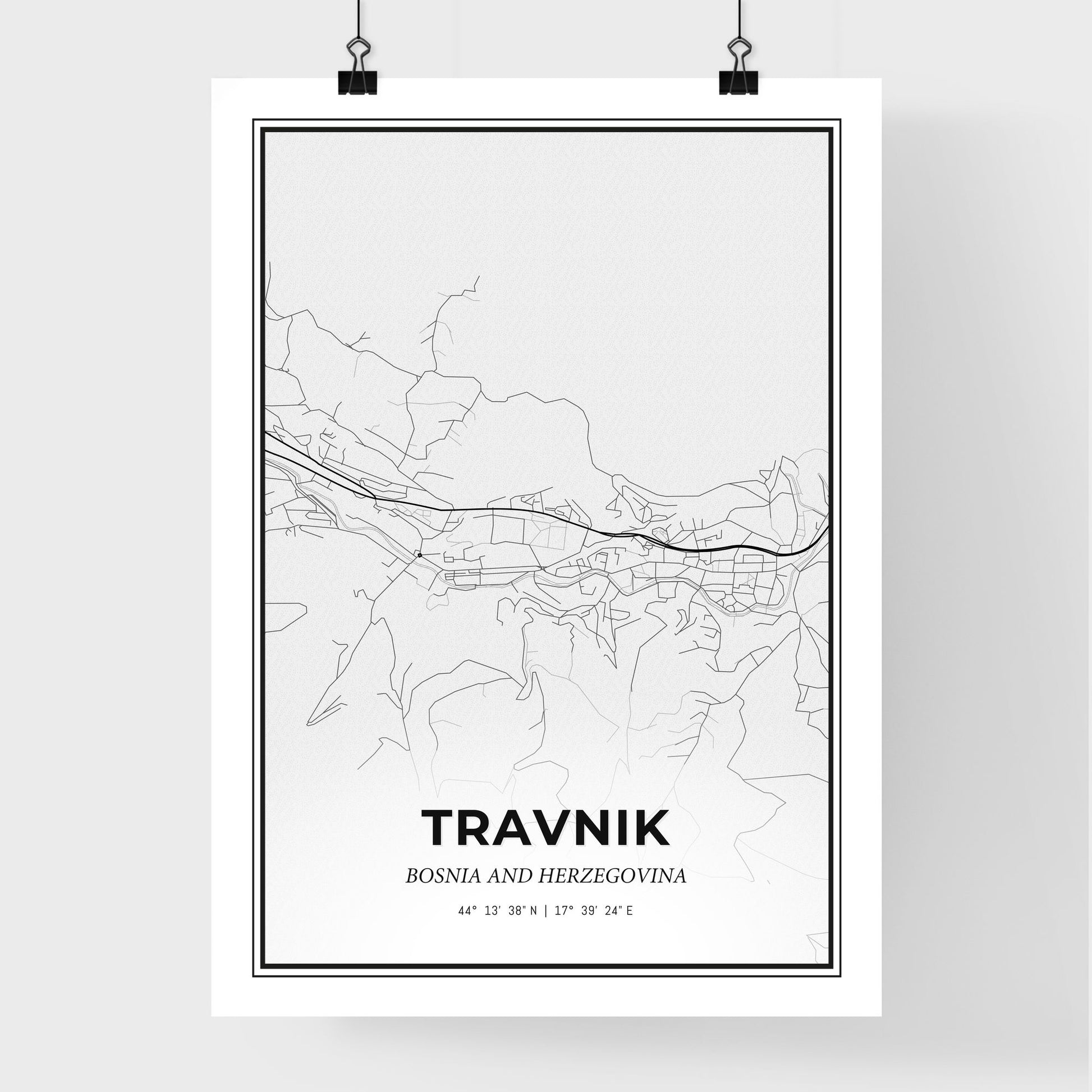 Travnik Bosnia and Herzegovina - Premium City Map Poster