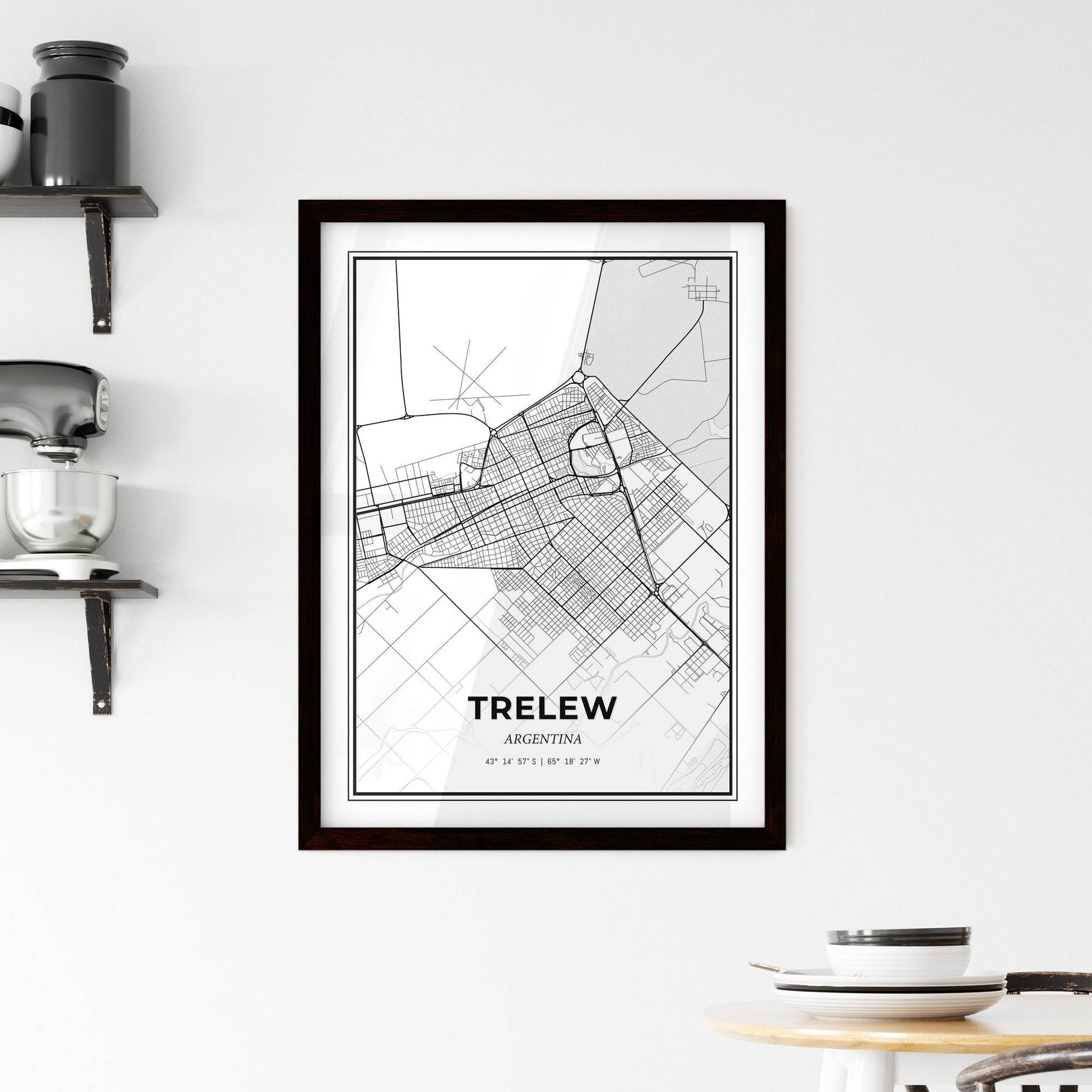 Trelew Argentina - Minimal City Map