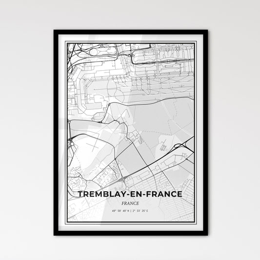 Tremblay-en-France France - Scandinavian Style City Map for Modern Home Decor