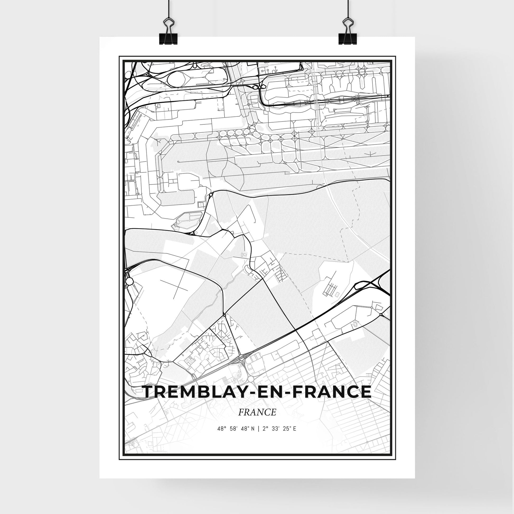 Tremblay-en-France France - Premium City Map Poster