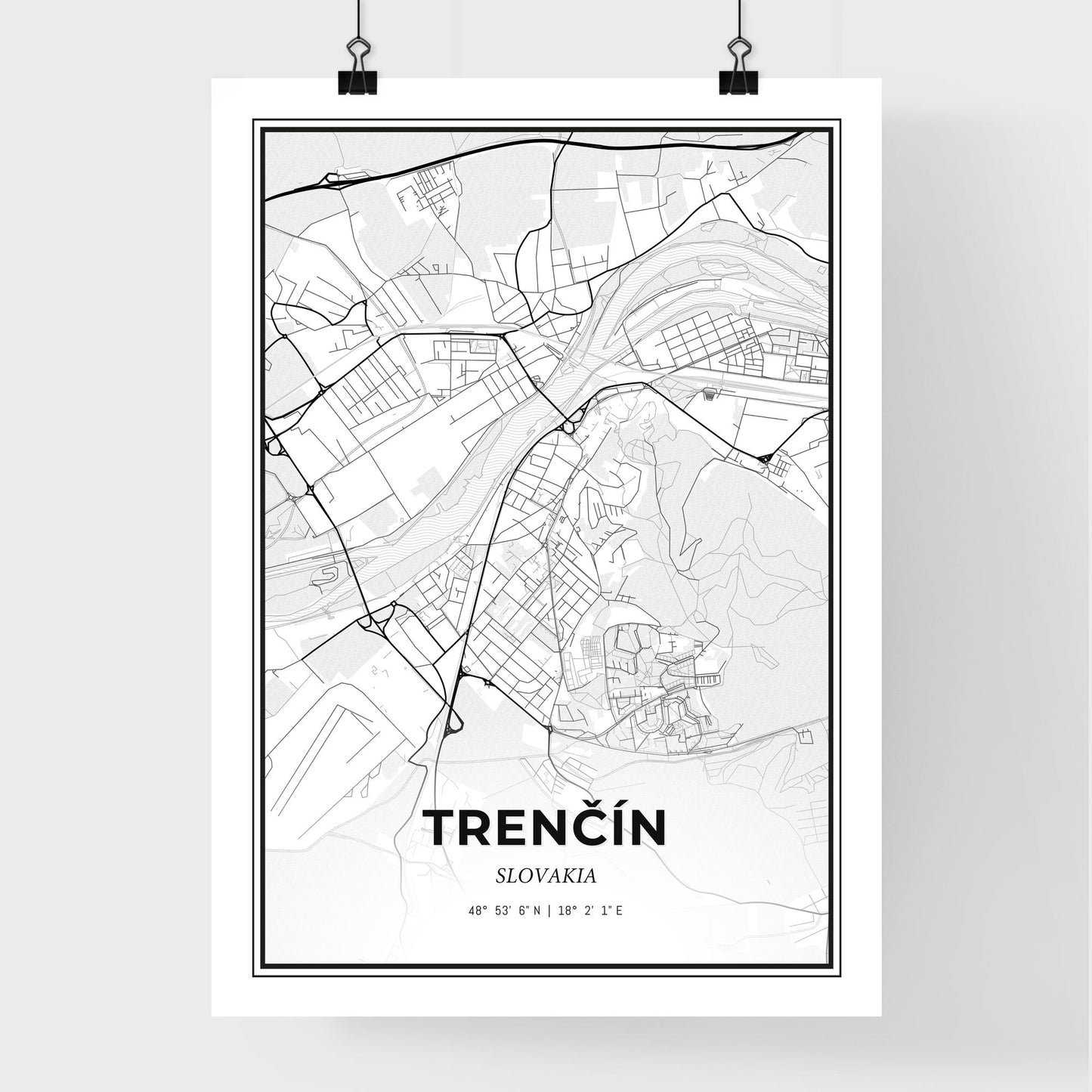 Trenčín Slovakia - Premium City Map Poster