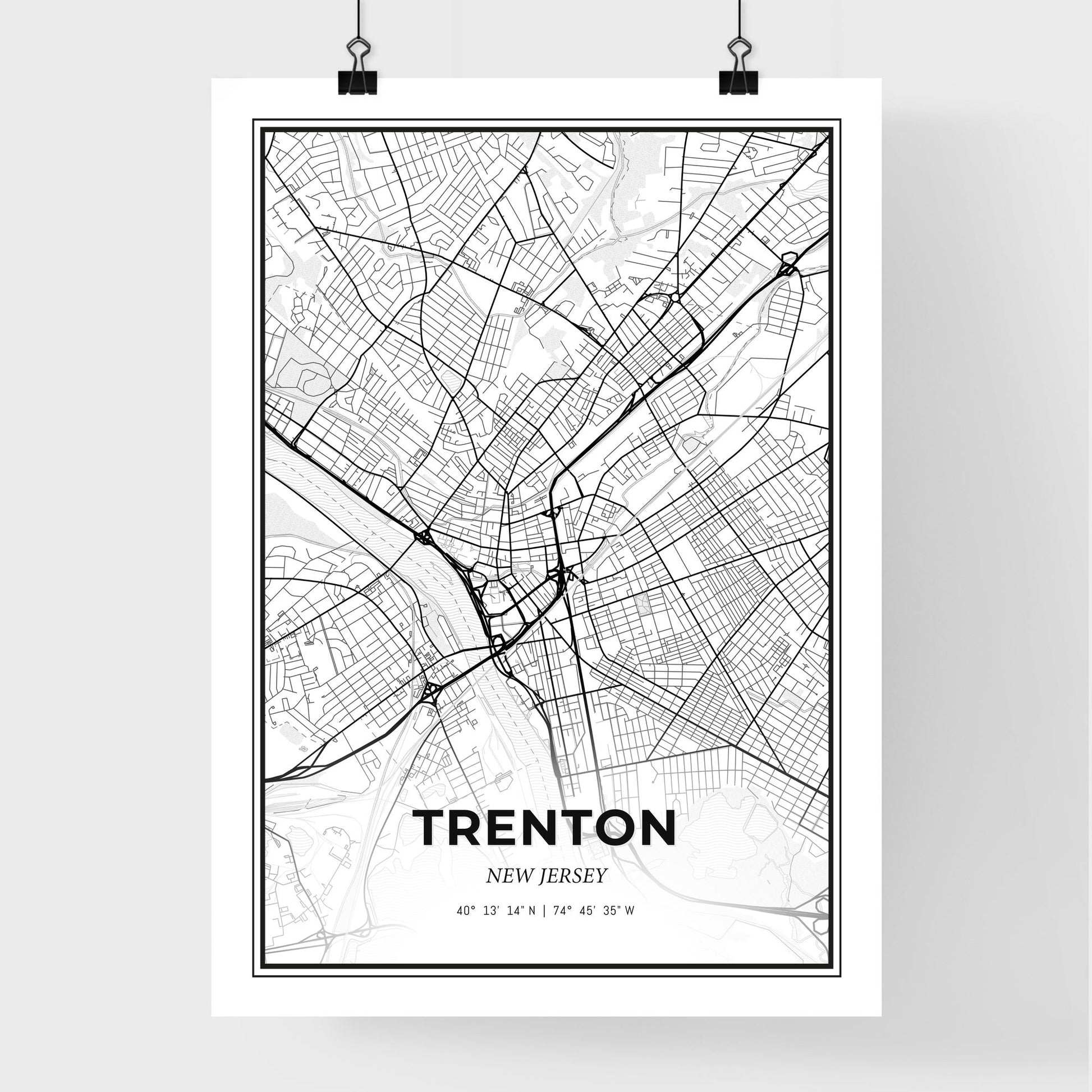 Trenton New Jersey - Premium City Map Poster