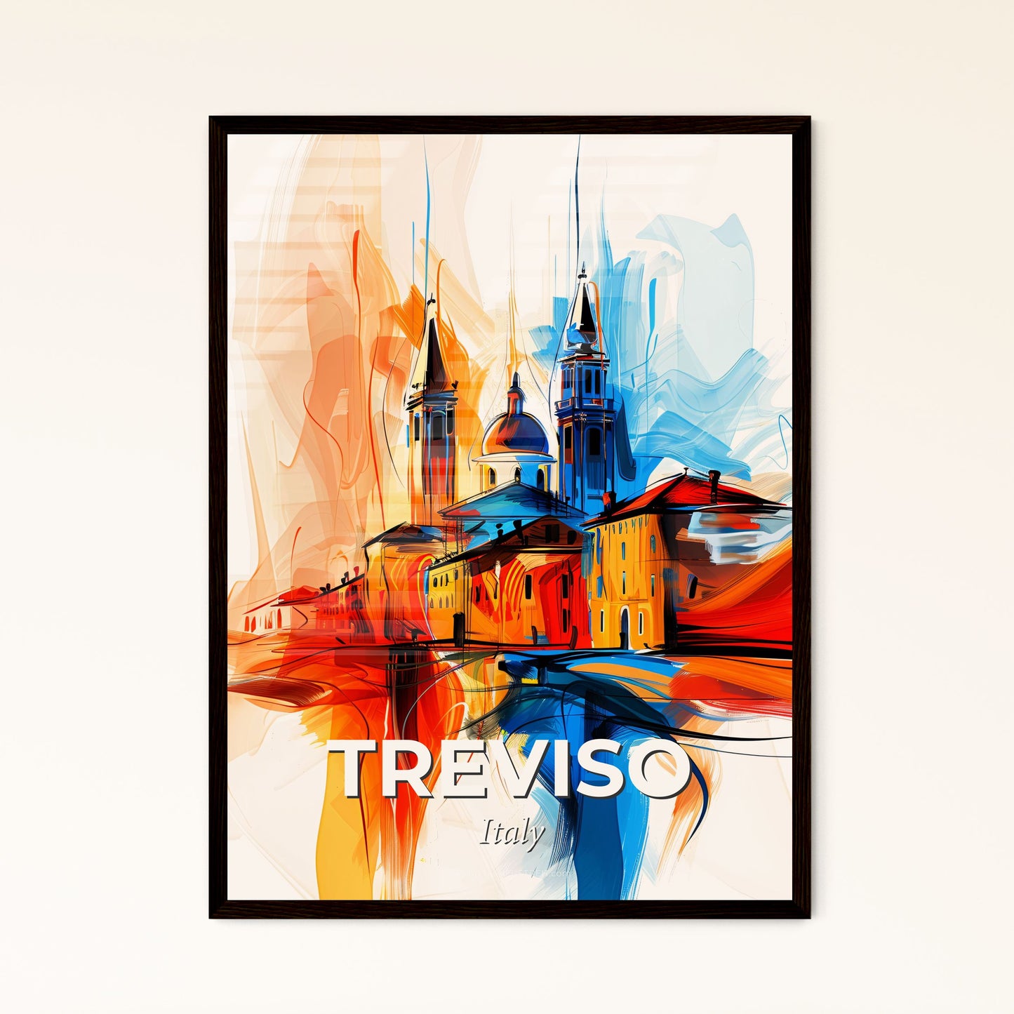 Vibrant Treviso, Italy - A Colorful Painting Of A City