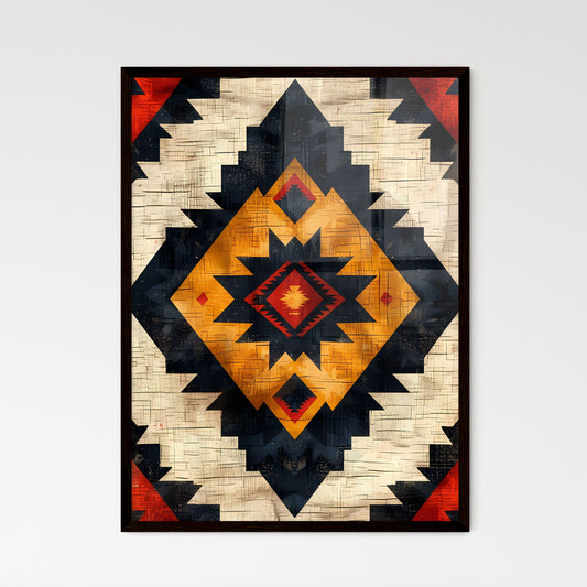 Triangular Aztec Fabric Ikat Seamless Patter - Framed Art Print