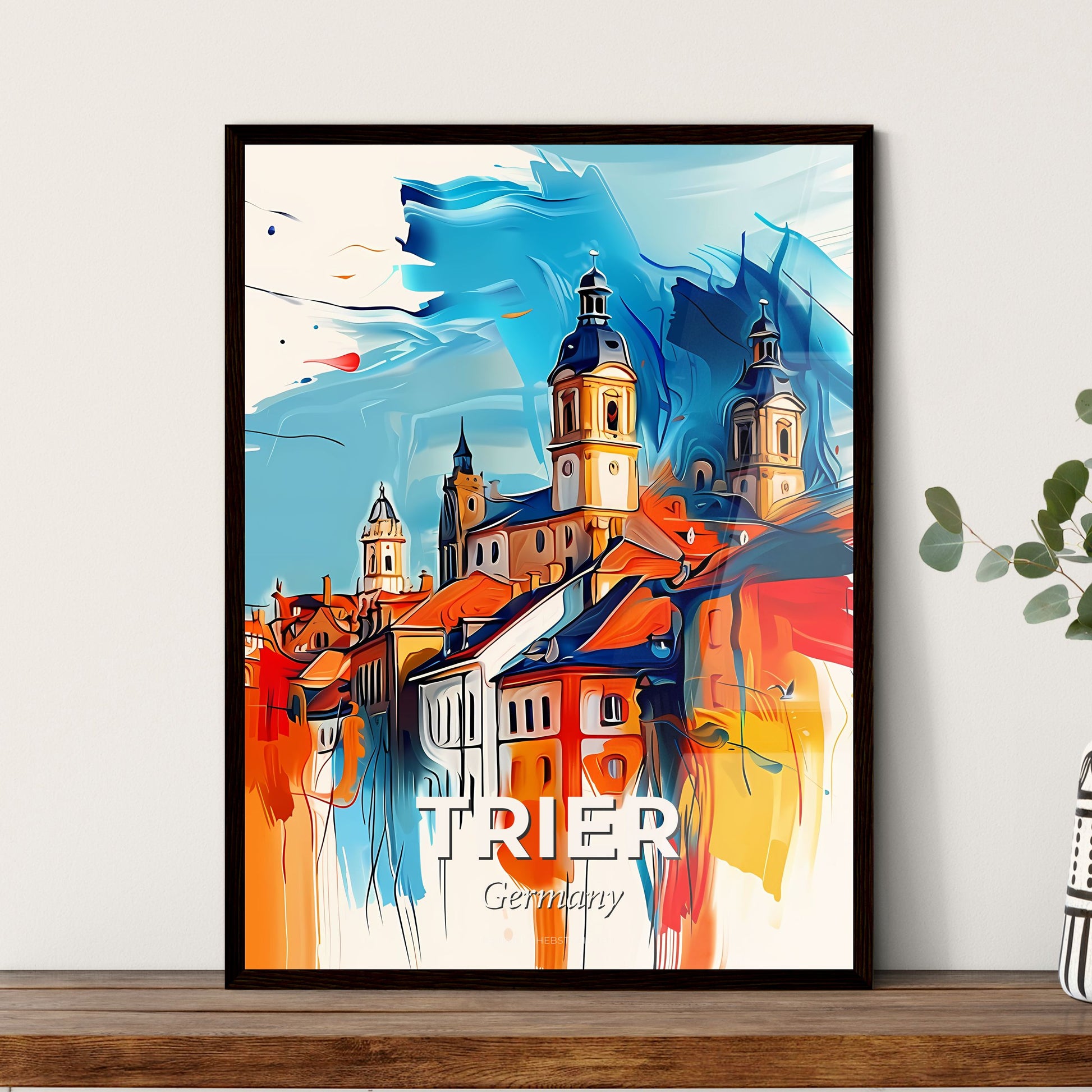 Vibrant Trier, Germany - A Painting Of A Building