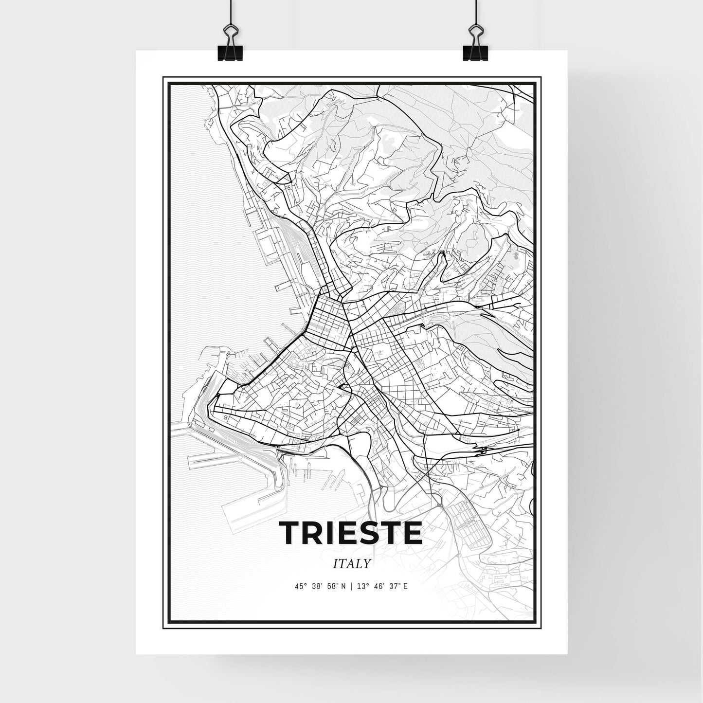 Trieste Italy - Premium City Map Poster