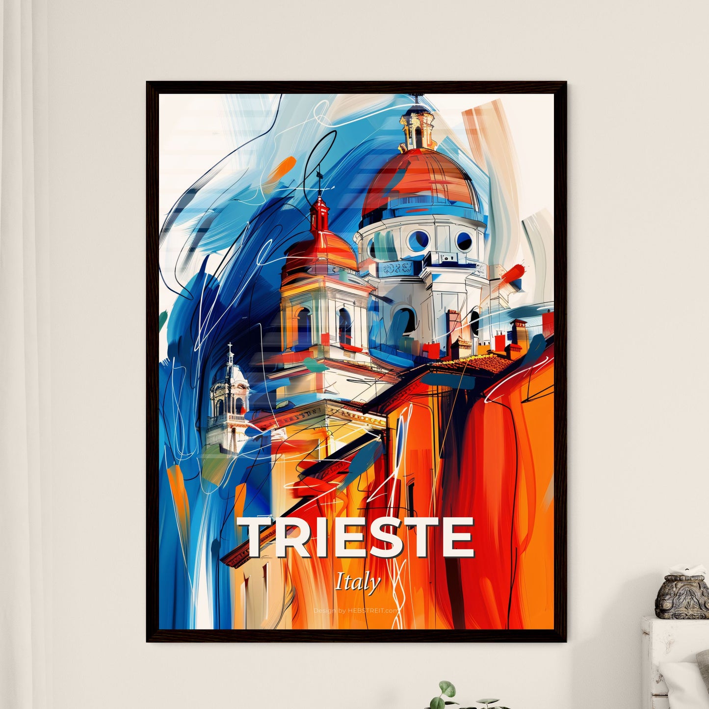 Vibrant Trieste , Italy - A Painting Of A Building