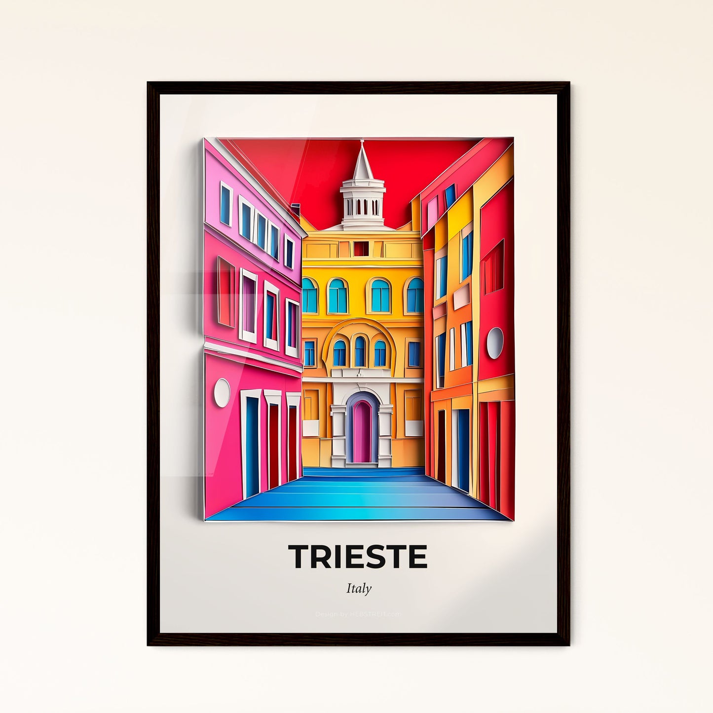 Vivid Trieste, Italy - a colorful city with a clock tower on top of it