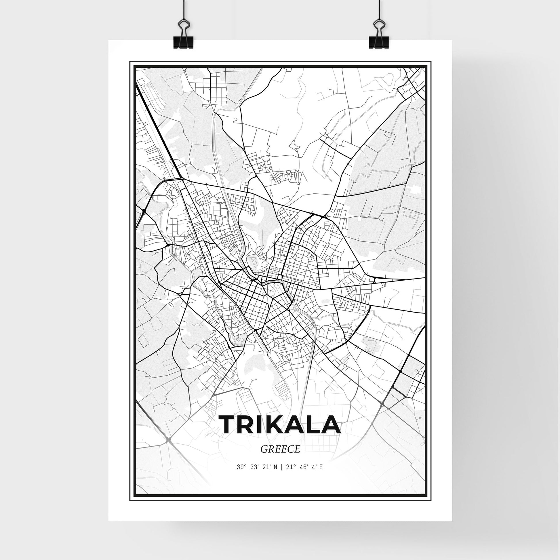 Trikala Greece - Premium City Map Poster