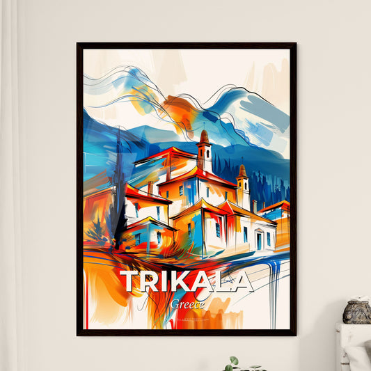 Vibrant Trikala, Greece - A Painting Of A House