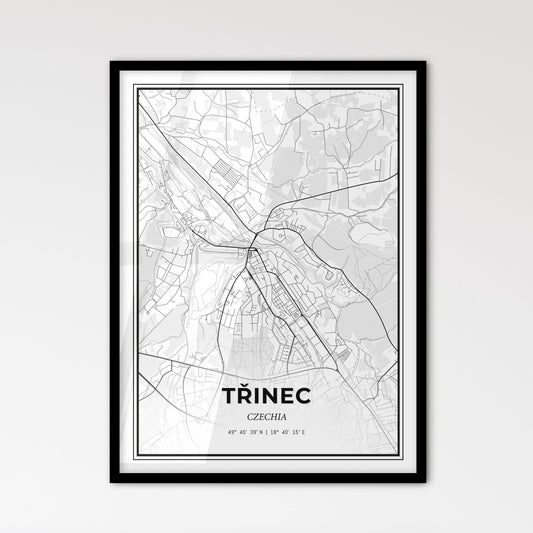  Třinec Czechia - Scandinavian Style City Map for Modern Home Decor