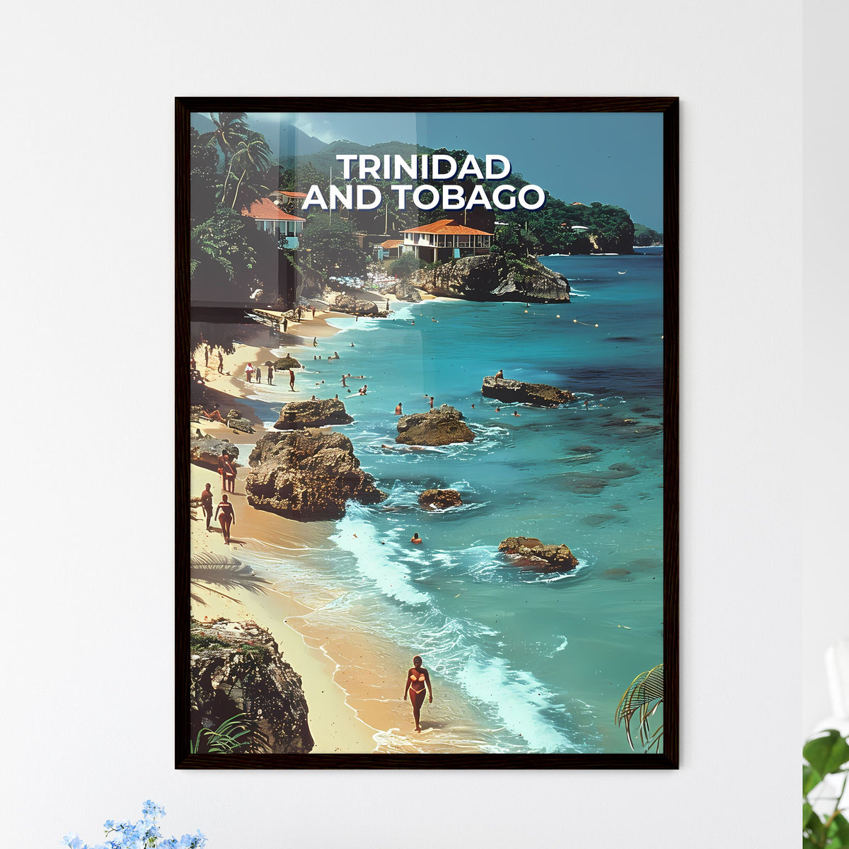 Artful Depiction of Trinidad and Tobago Beac - Framed Art Print