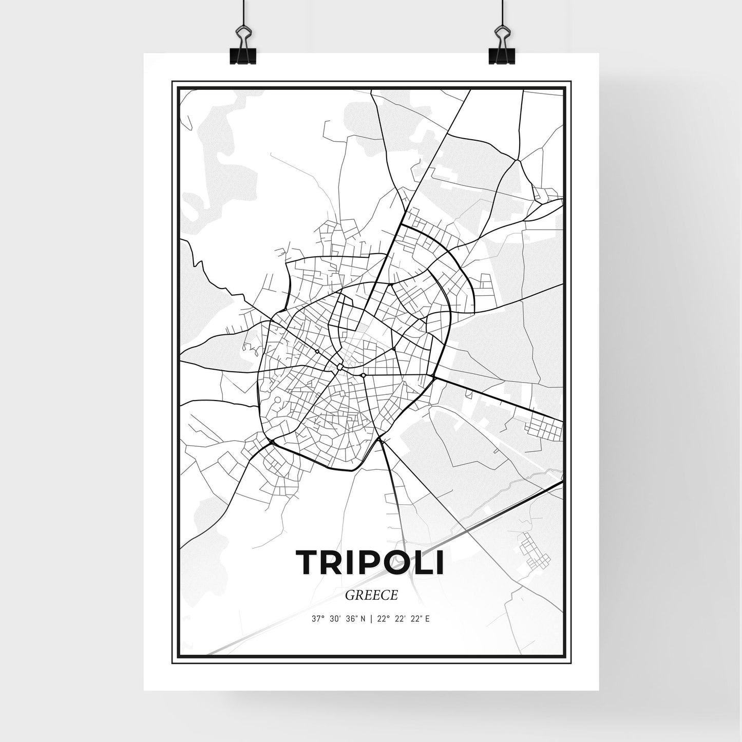 Tripoli Greece - Premium City Map Poster