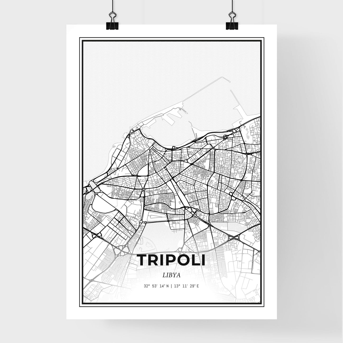 Tripoli Libya - Premium City Map Poster