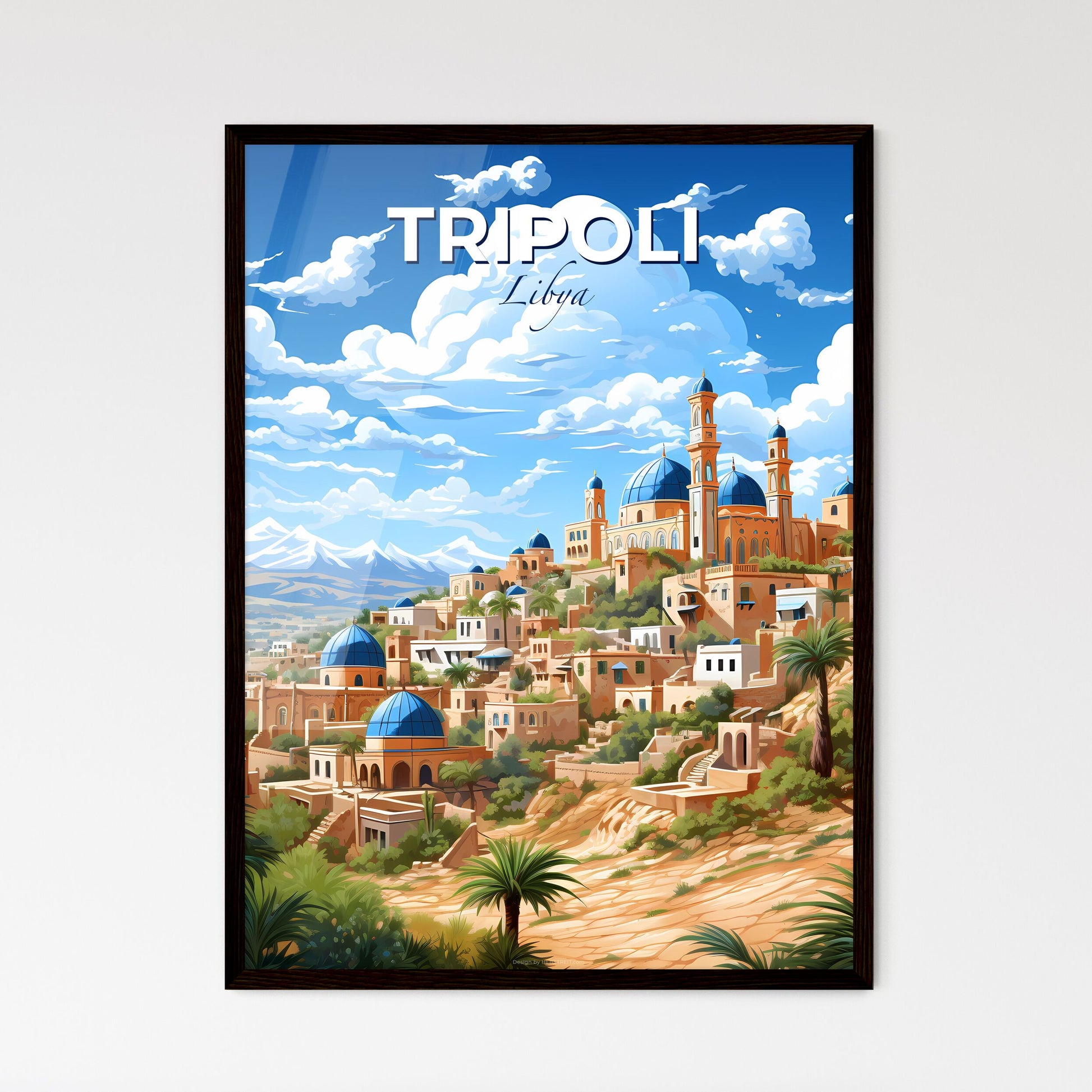 Art Print - Vibrant Tripoli Skyline with Azure Domes and Hilltop Architecture Default Title