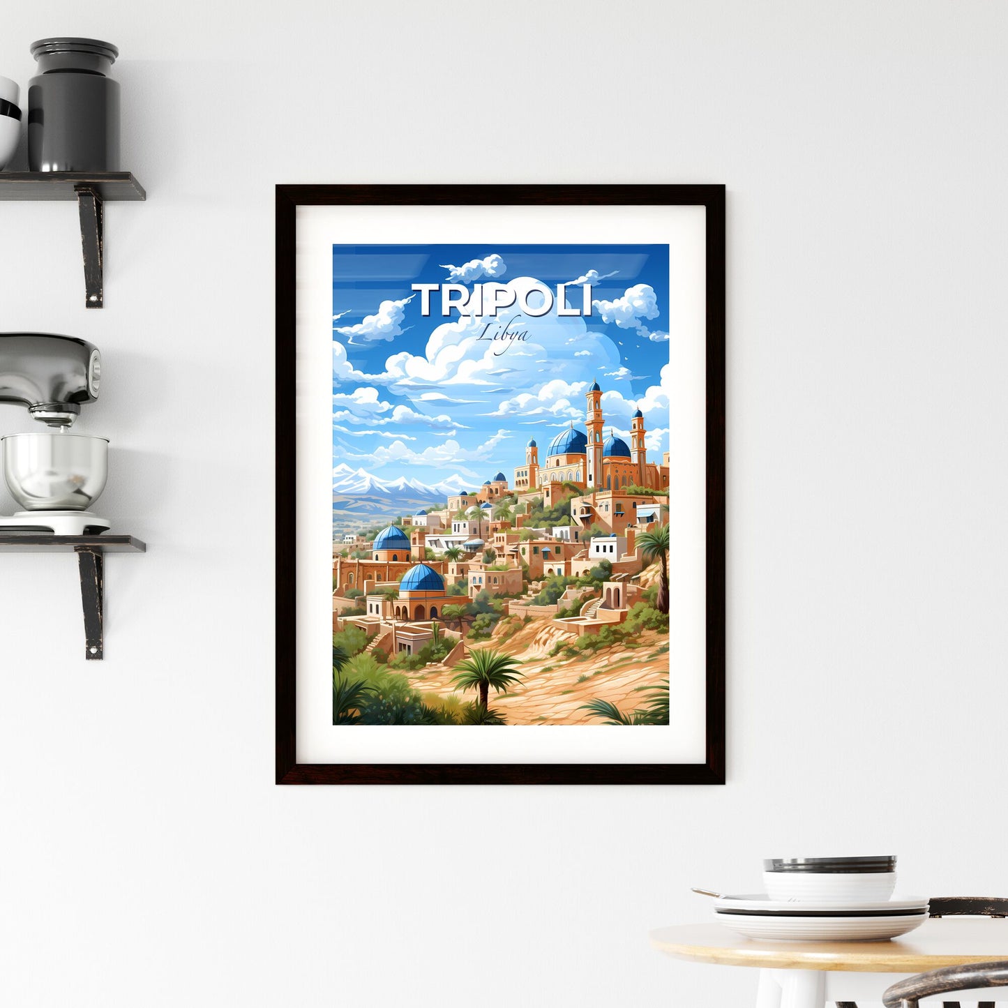 Art Print - Vibrant Tripoli Skyline with Azure Domes and Hilltop Architecture Default Title