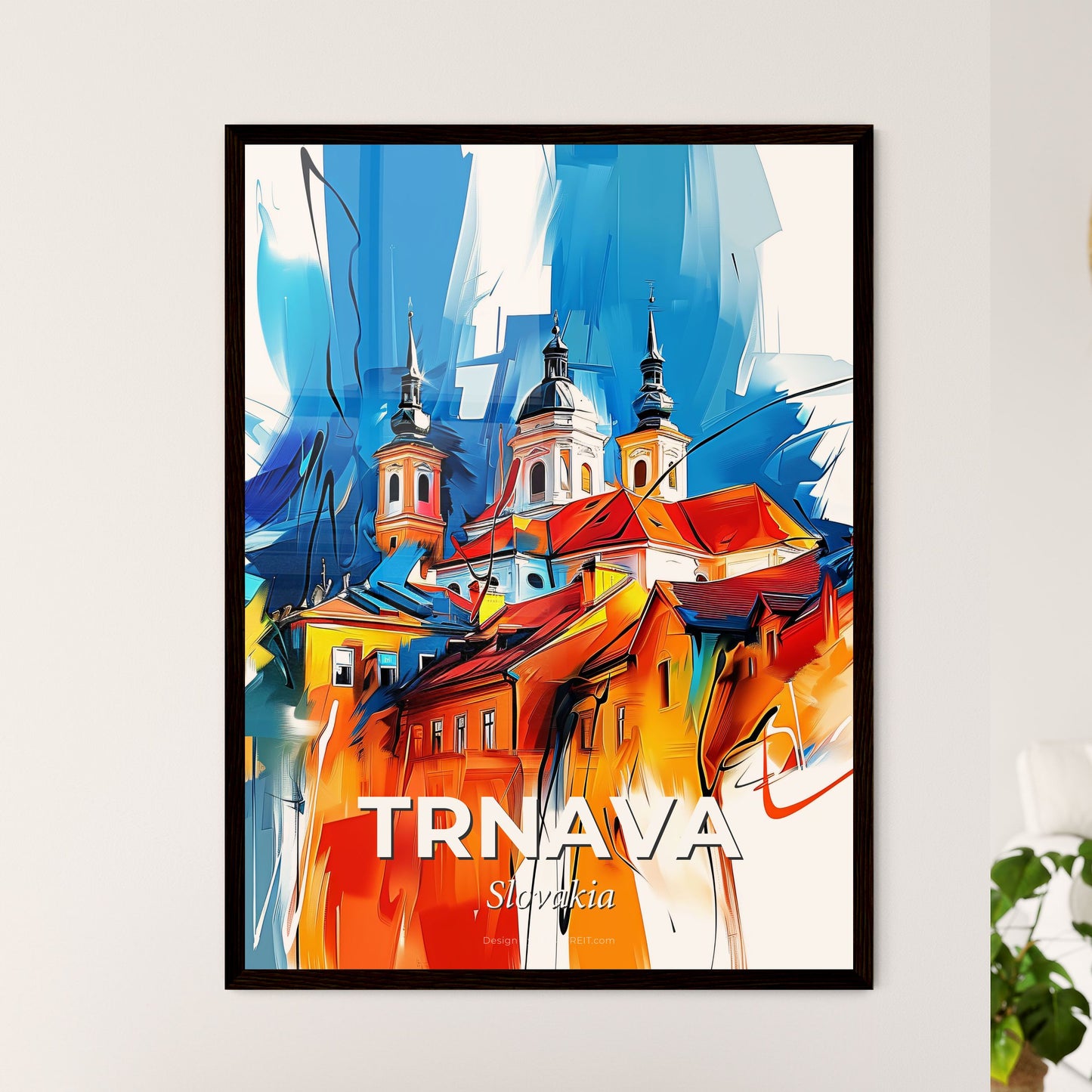 Vibrant Trnava, Slovakia - A Painting Of A Building