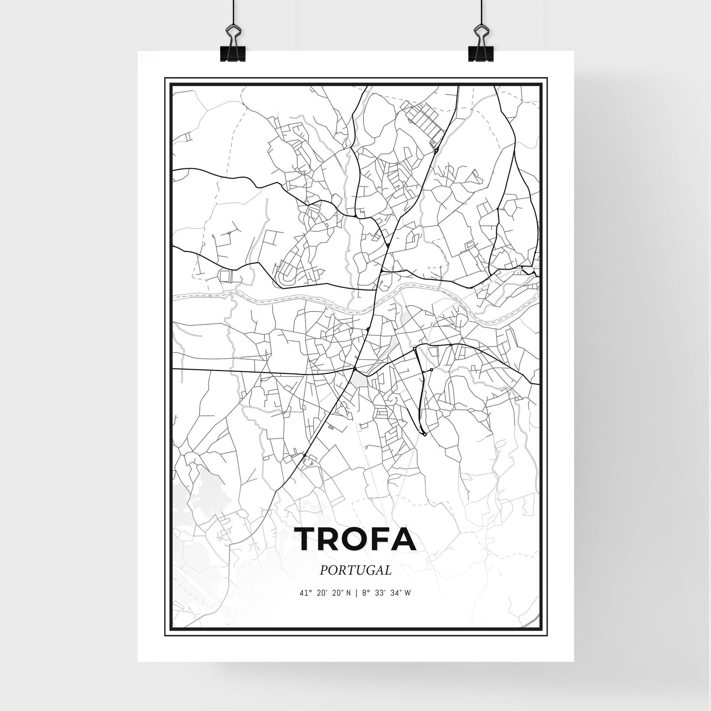 Trofa Portugal - Premium City Map Poster