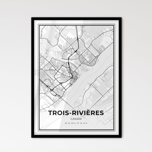 Trois-Rivières Canada - Scandinavian Style City Map for Modern Home Decor