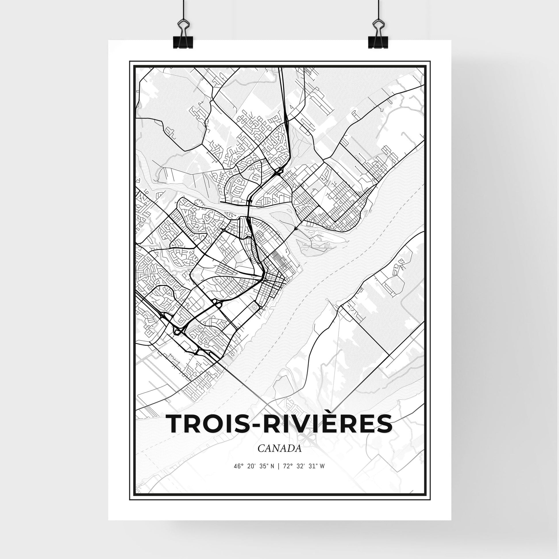 Trois-Rivières Canada - Premium City Map Poster