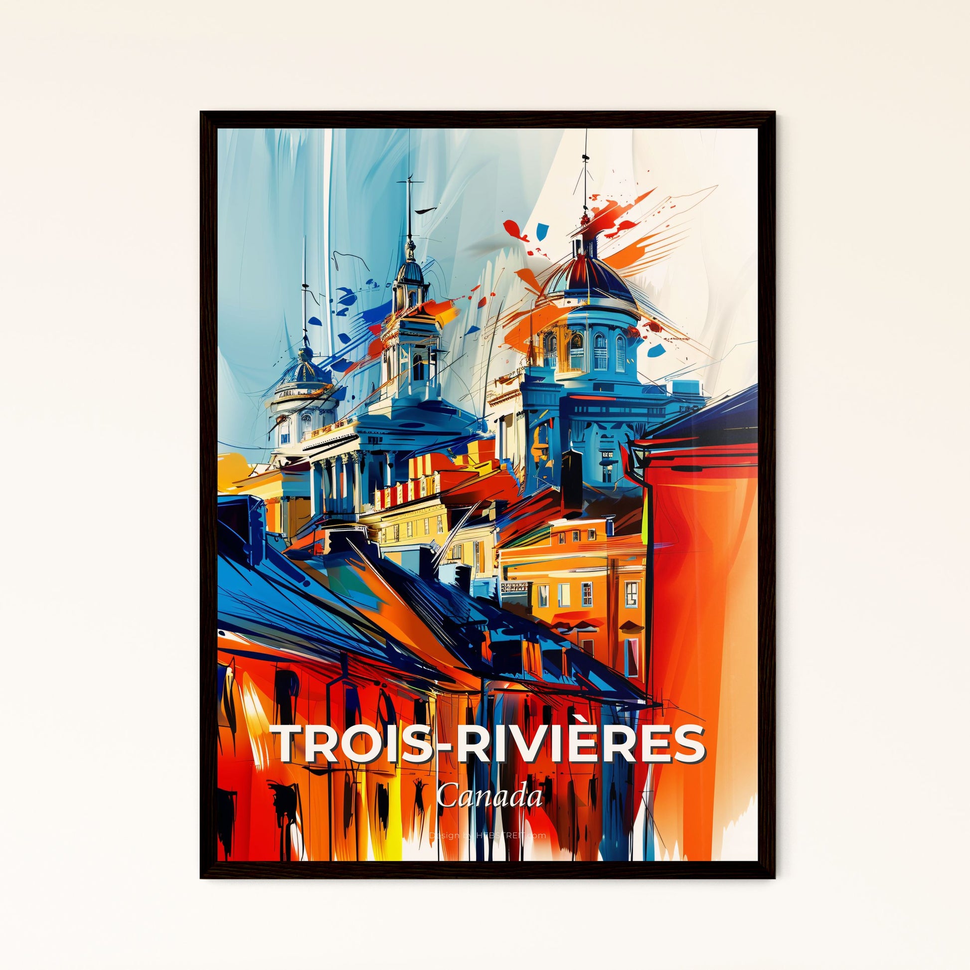 Vibrant Trois-Rivières, Canada - A Painting Of A City