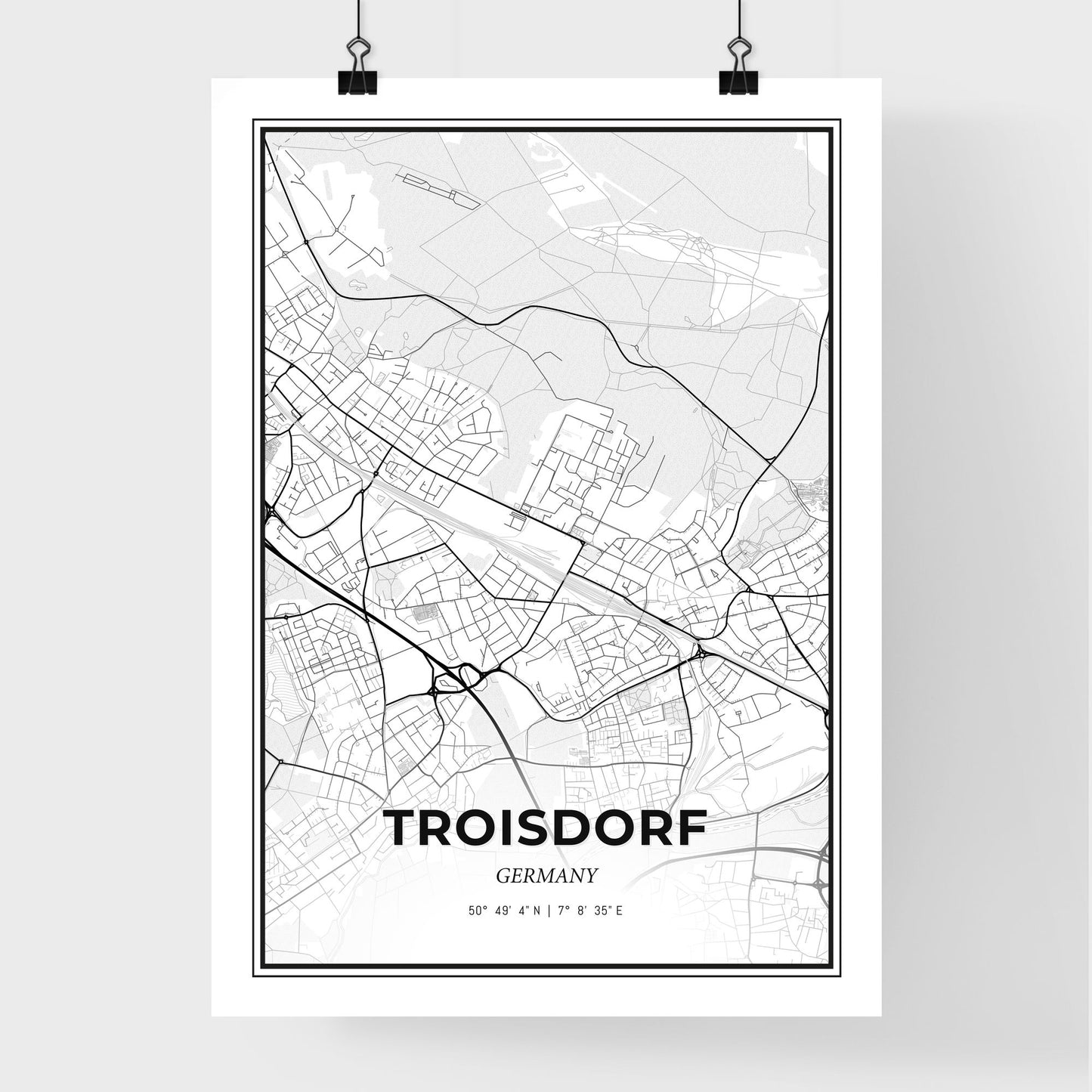 Troisdorf Germany - Premium City Map Poster