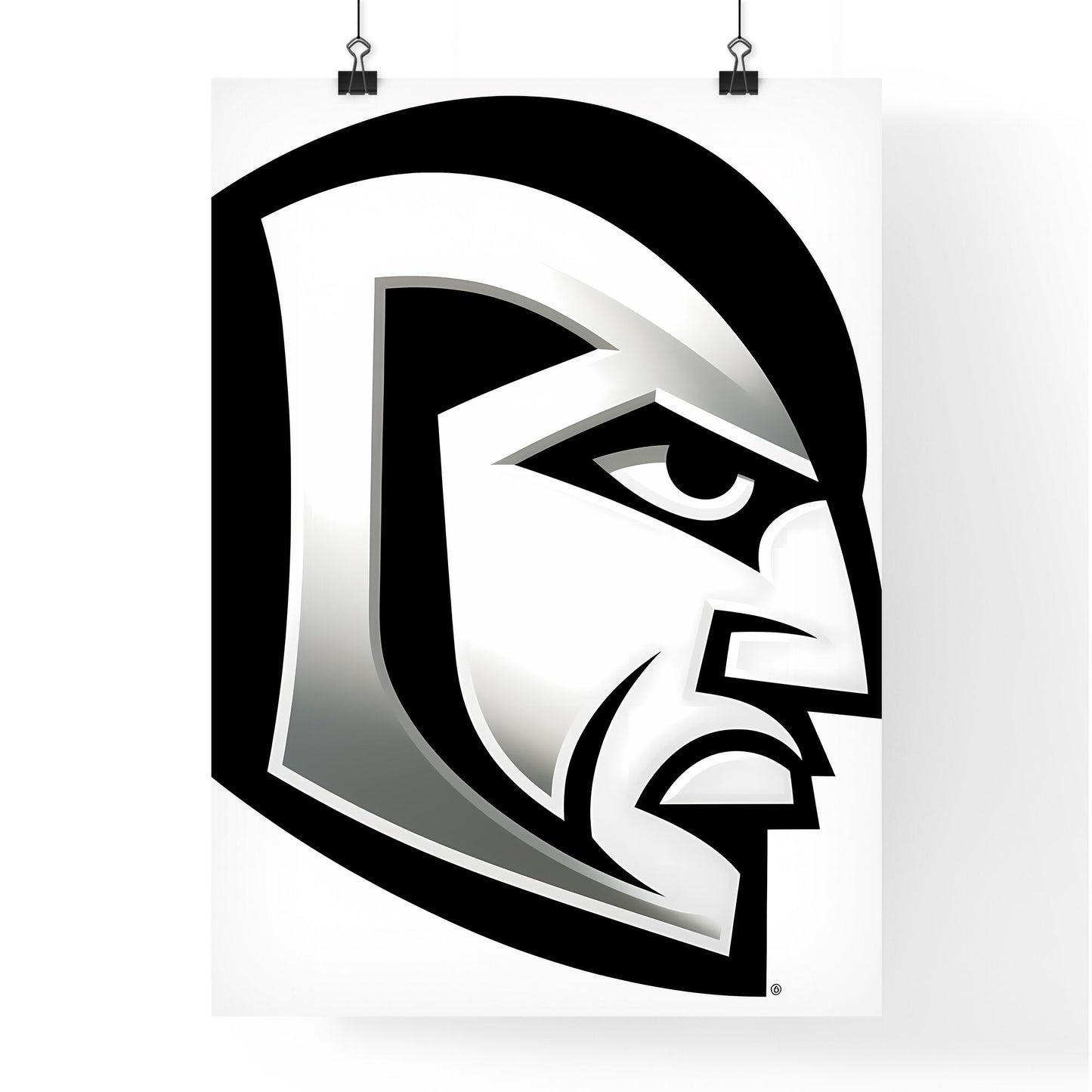 Bold Trojan Mascot Line Art Logo - Black and White Painting Sketch Default Title