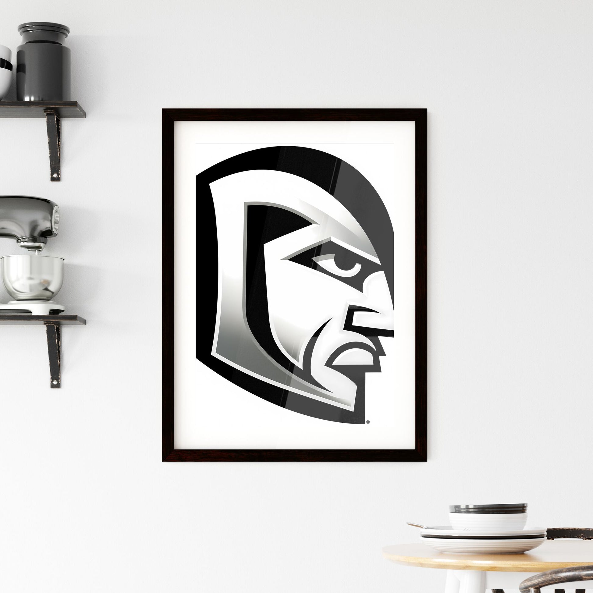 Bold Trojan Mascot Line Art Logo - Black and White Painting Sketch Default Title