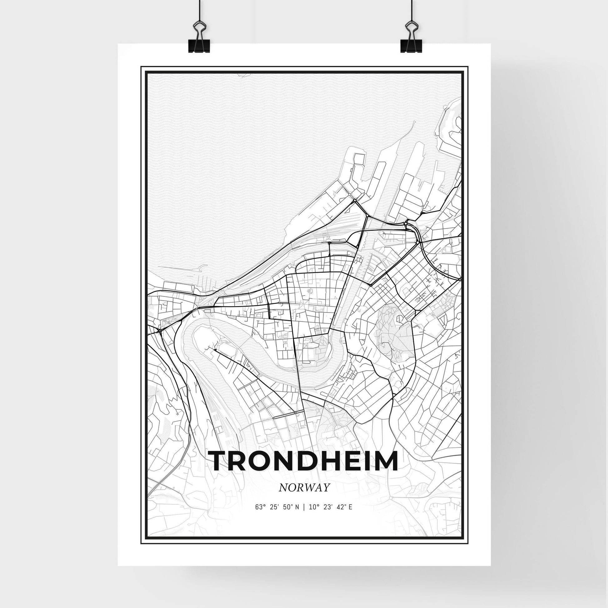 Trondheim Norway - Premium City Map Poster
