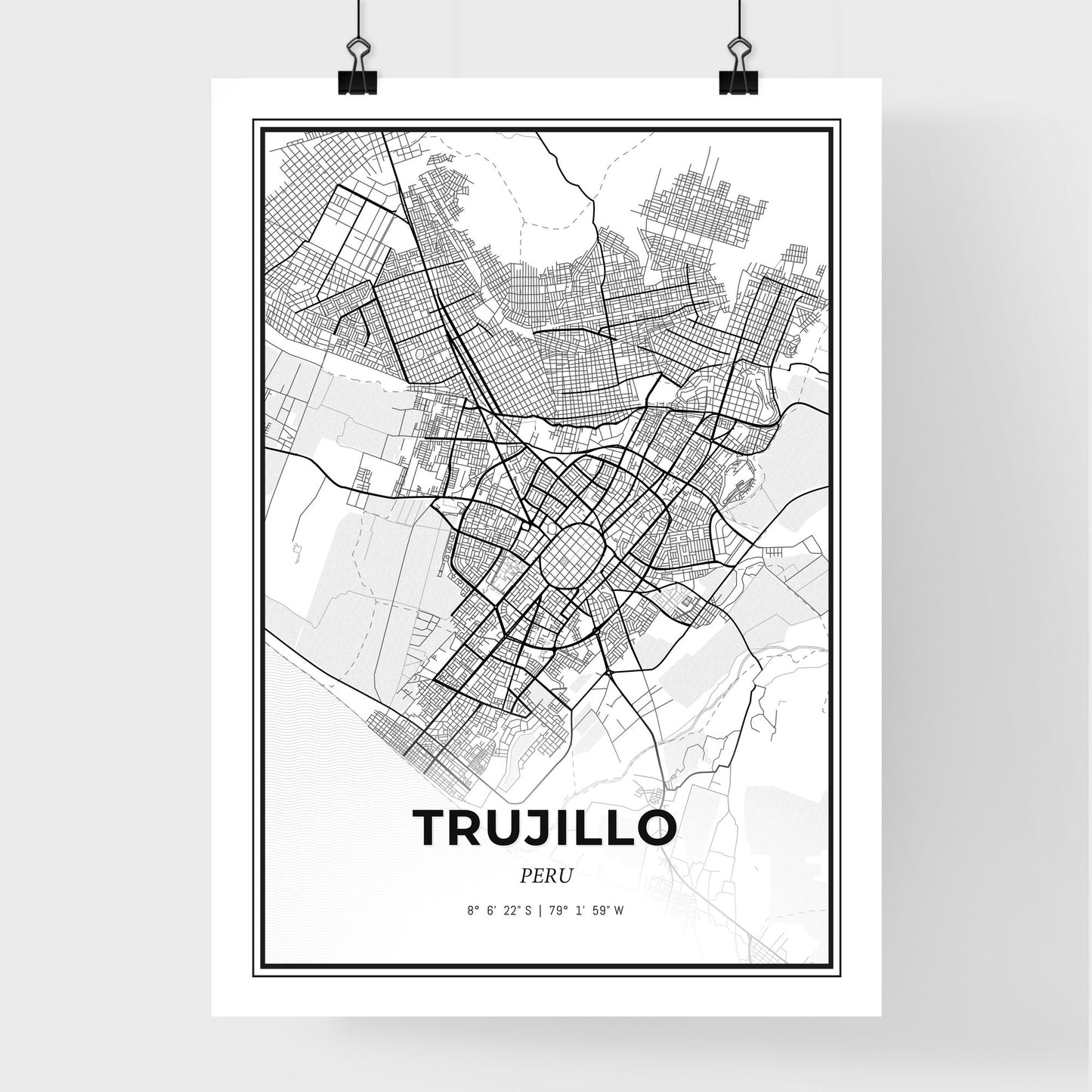 Trujillo Peru - Premium City Map Poster