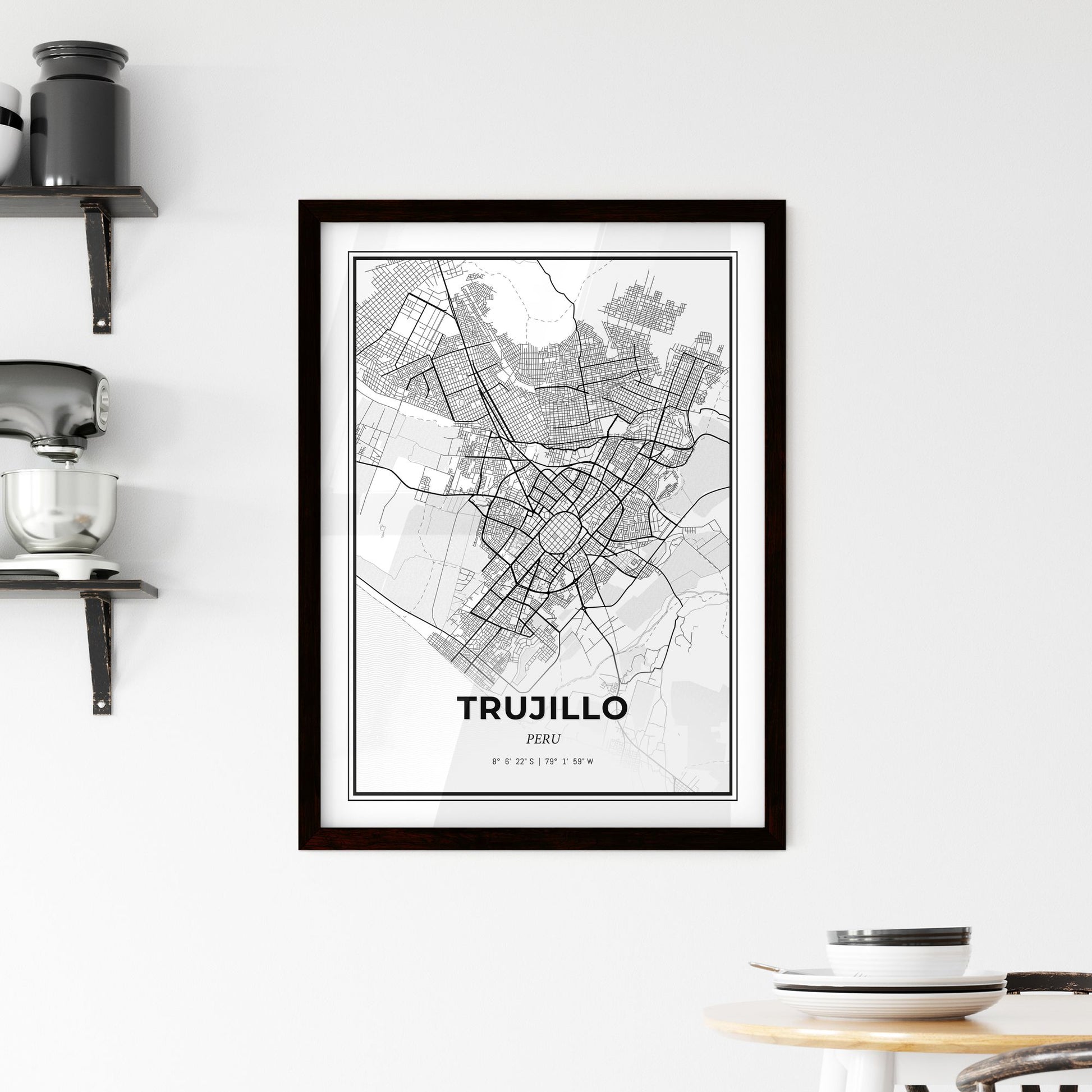 Trujillo Peru - Minimal City Map