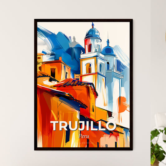 Vibrant Trujillo, Peru - A Painting Of Buildings With A Dome Roof